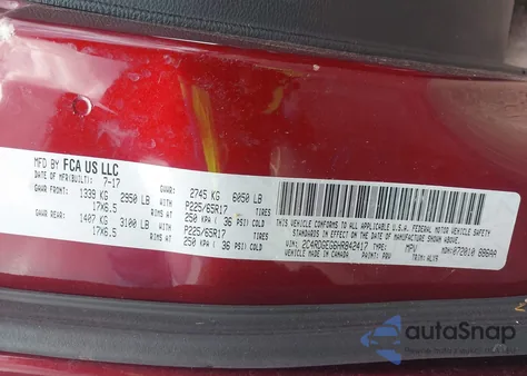 2017 Dodge Grand Caravan Gt из США, поврежденный, VIN 2C4RDGEG6HR842417